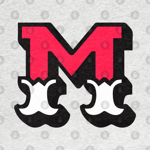 Monogram M - Alphabet Scrapbooking Red/White Circus Style by RetroGeek